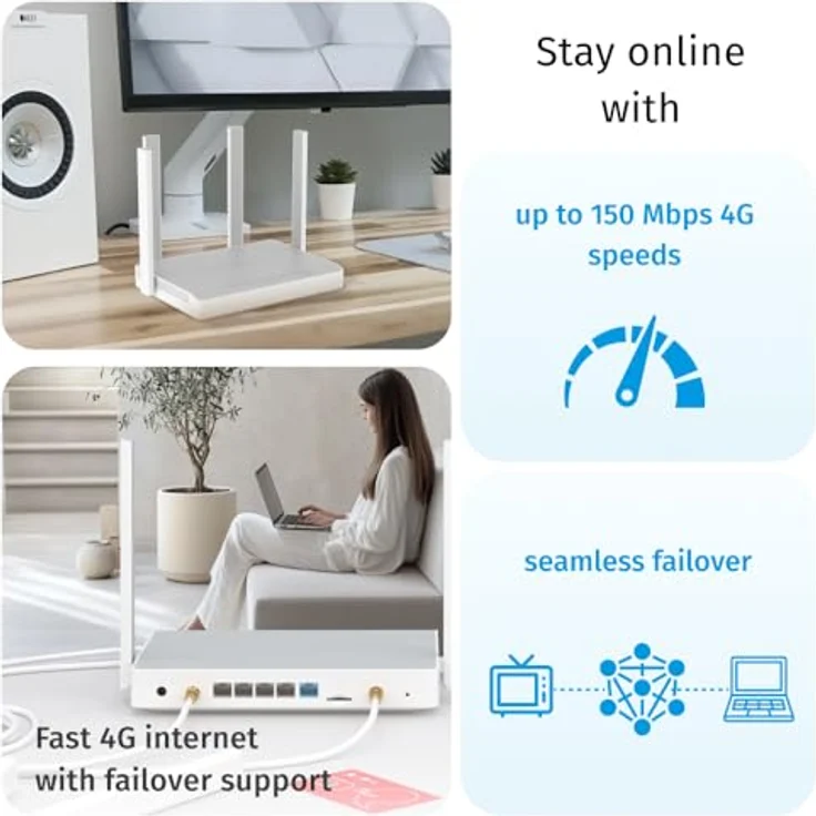 Keenetic Runner 4G N300, Mesh-WLAN-4G-Router mit 4-Port-Smart-Switch, bis zu 300 Mbps, WPA3-Sicherheit, optimierter 4G-Empfang – Bild 5