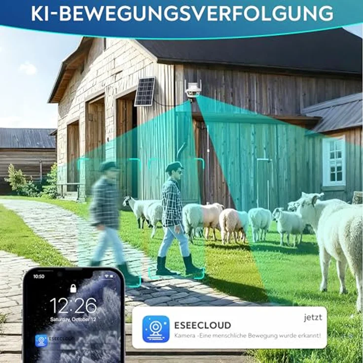 LUVISION Überwachungskamera LV-G-2032 4G / LTE PTZ Solar Kamera 2 Objektive, Bewegungsverfolgung, 2-Wege-Audio, 10x Zoom Digital, Cloud, Mobilfunk – Bild 9