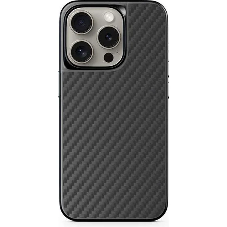 Epico Mag+ Hybrid Carbon Hülle für Apple iPhone 15 Pro Max, schwarz, MagSafe-kompatibel, extrem langlebig aus Aramidfaser und TPU