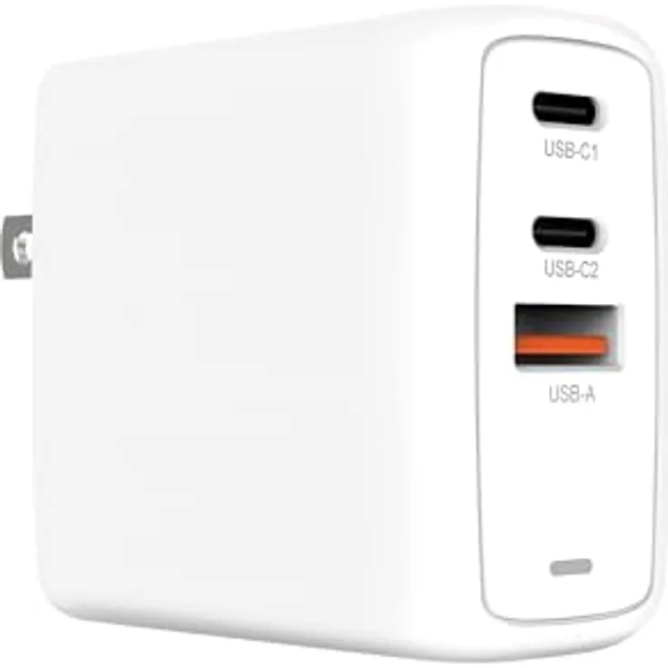 CREATIVE 67W GaN Charger, 3-Port-USB-GaN-Wandladegerät mit PPS, PD 3.0 und QC 4.0+ für Telefone und Laptops, inklusive austauschbarem EU-Wechselstromstecker