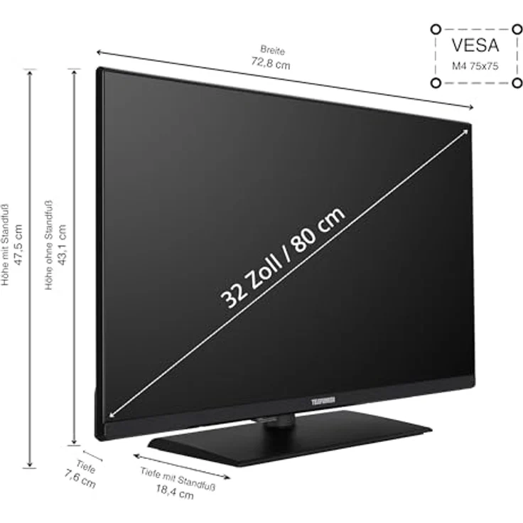 Telefunken XF32N750M Fernseher 32 Zoll Full HD LED TV mit Triple-Tuner, schwarz – Bild 2