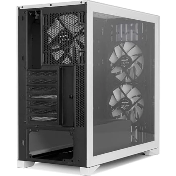 NOX XTREME PRODUCTS Hummer Element - Semitower ATX | M-ATX | ITX, gehärtetes Glas, 3x 140mm Lüfter, Platz für 10 Lüfter, USB-C und 3.0, Weiß – Bild 4