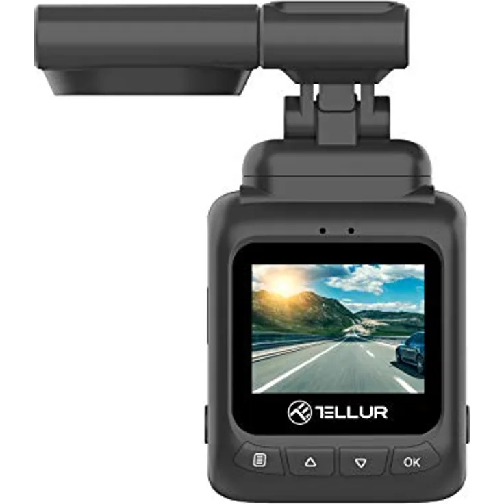 TELLUR Dash Patrol DC2-Autokamera, GPS, FullHD 1080P, G-Sensor erkennt Aufprall und startet die Aufzeichnung, Parküberwachungsfunktion, Schwarz