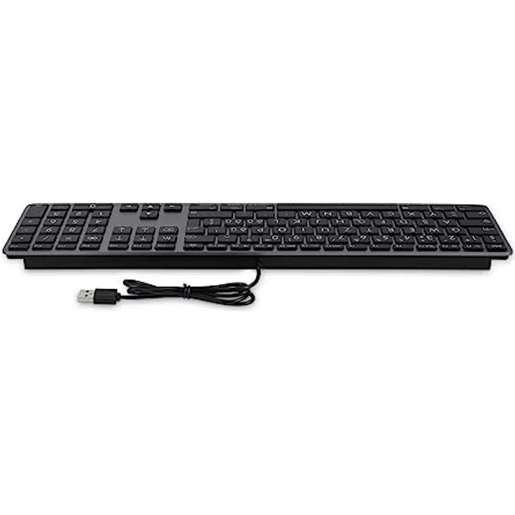 LMP Deutsche USB-Tastatur (QWERTZ) mit Großbuchstaben und Ziffernblock - Aluminiumabdeckung und 2 USB-A-Anschlüsse - Mac kompatibel (Space Gray) – Bild 4