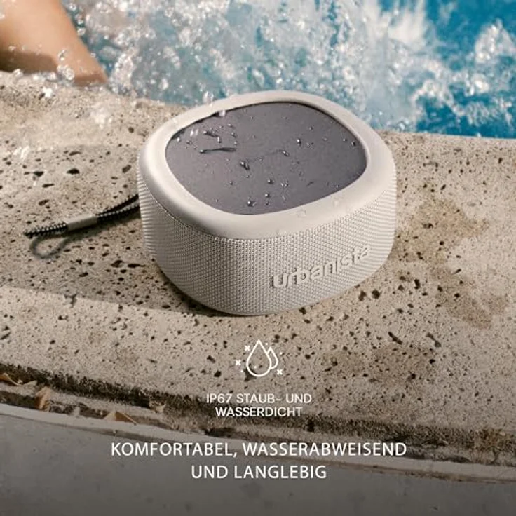 Urbanista Malibu Kabelloser Bluetooth-Lautsprecher, solarbetriebener Lautsprecher mit endloser Wiedergabe, tragbarer Lautsprecher, wasserdicht IPX67, Tastensteuerung, Bluetooth 5.2 Dual Pairing… – Bild 4