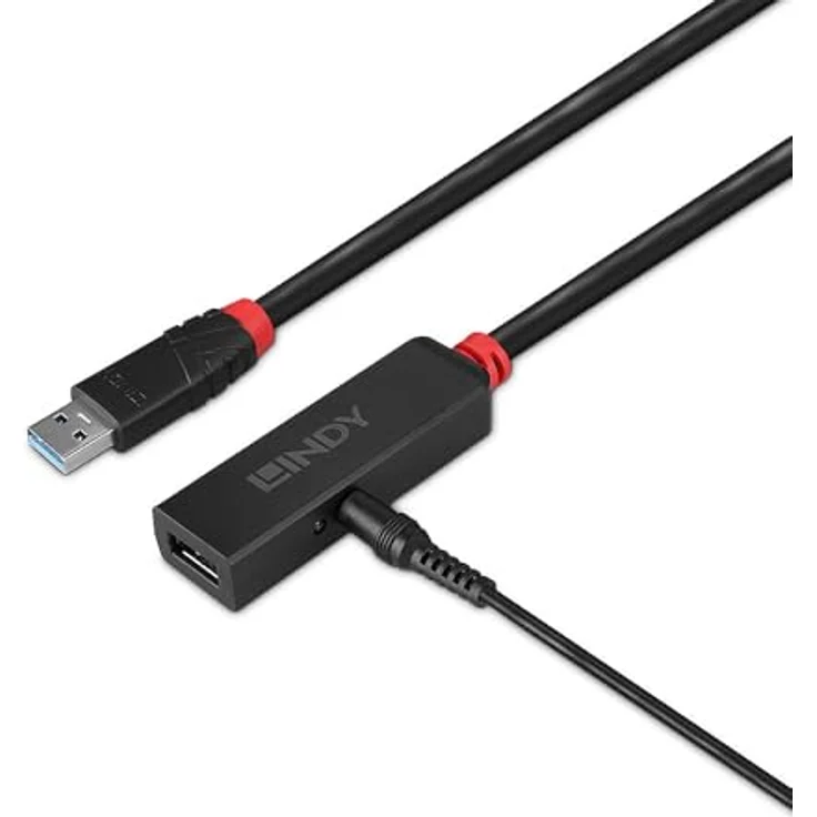 LINDY USB 3.0 Aktivverlängerung Slim 8m, schwarze Verlängerung mit 5000 Mbit/s Datenübertragungsrate, Typ-C Anschluss – Bild 2