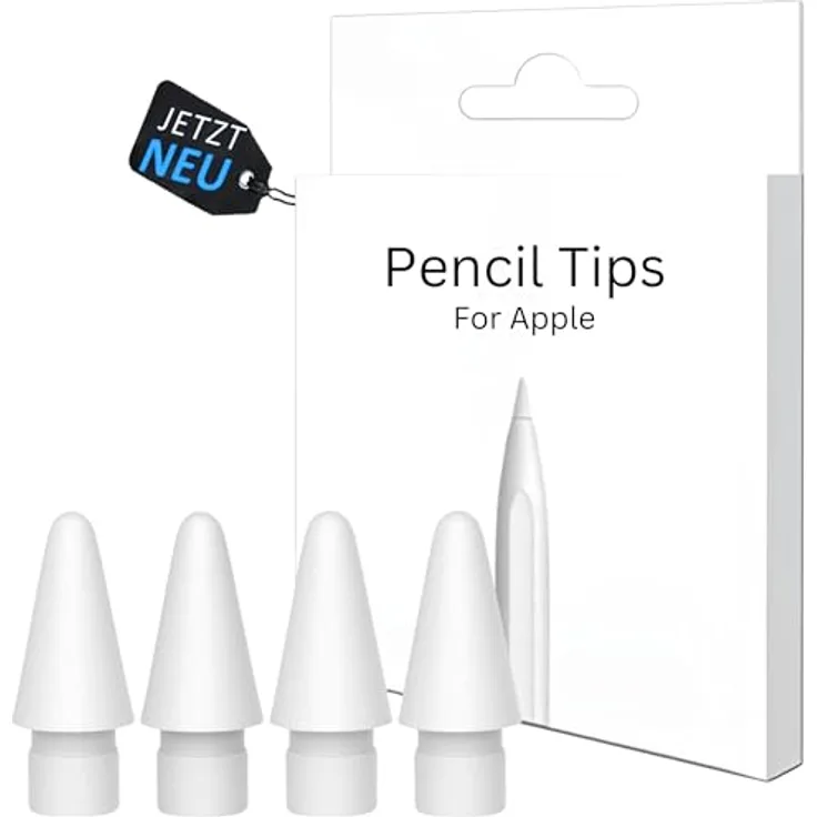 S&T Design Eingabestift Spitze für Apple Pencil 2. Generation und Apple Pencil 1. Generation (4PACK), Hochempfindlich, POM Ersatzspitzen für Apple iPad Pencil Nib Tips