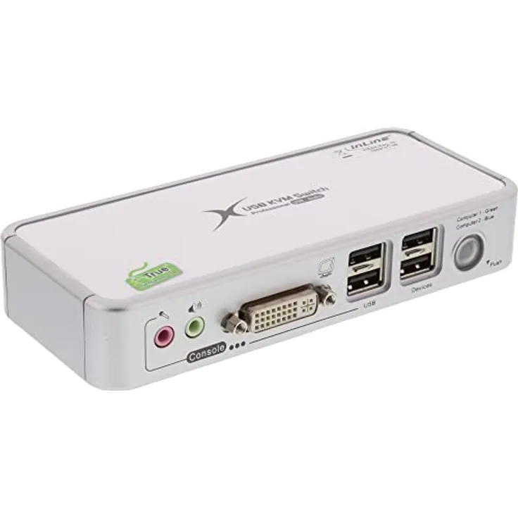 InLine 61602C KVM Switch, DVI, 2-fach, USB, mit Audio