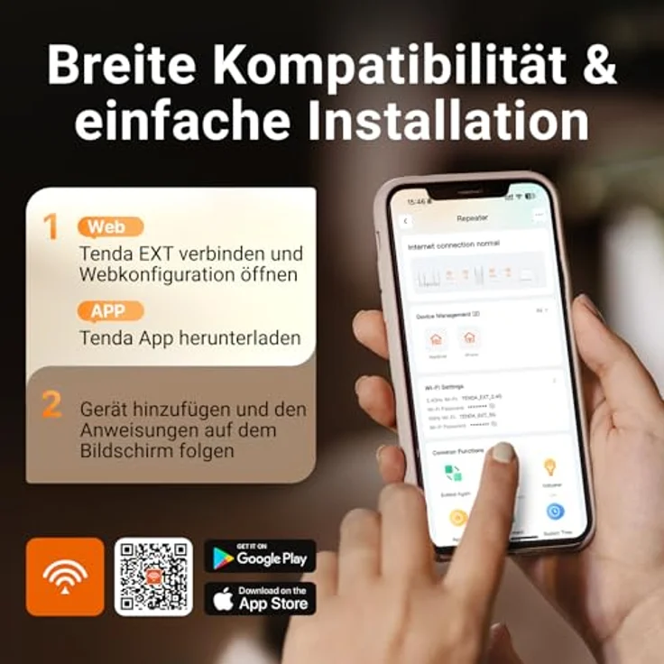 Tenda WiFi 6 WLAN Verstärker Repeater AX1500 A23, Dual-Band bis zu 1201 Mbit/s, Gigabit-LAN-Port, Abdeckung bis 150 m², kompatibel mit gängigen Routern – Bild 5