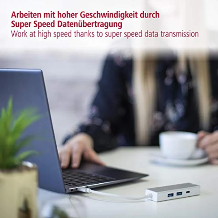 Hama USB 3.1 Type-C Hub, 3-fach, mit Kartenleser (2x USB-A, 1x USB-C, SD/SDHC/SDXC/microSD/microSDHC/microSDXC, für PC/Mac/Laptop/Tablet, OTG-fähig) externer USB-Verteiler, Kartenlesegerät – Bild 4