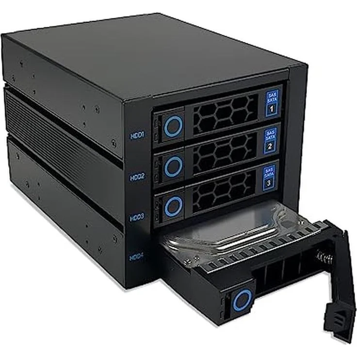 Fantec WR-NVMeU.2-C3141 Backplane für 4x 3,5"/2,5" NVMe/SSD/HDD, Hot-Swap, Plug & Play, Schwarz