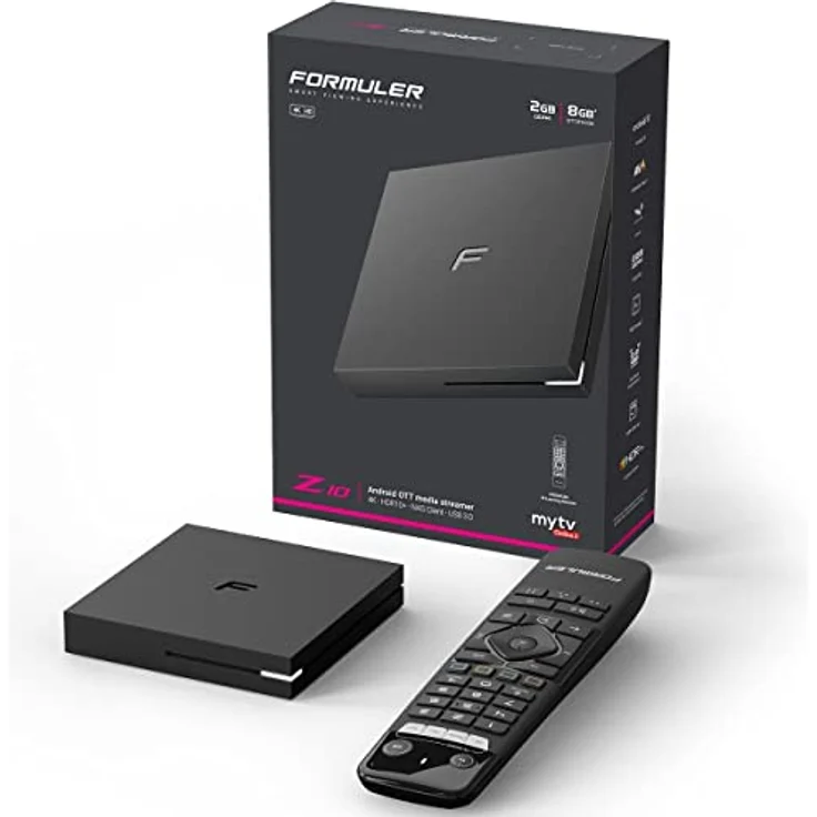 Formuler Z10 4K Ultra HD Android 10 IP-Receiver (60fps, HDR10+, Dual-Band WiFi, LAN, Bluetooth 5.0, USB 3.0, HDMI, 2 GB RAM & 8 GB Flash, Widevine L1 & L3, OTT Mediaplayer, schwarz) – Bild 1