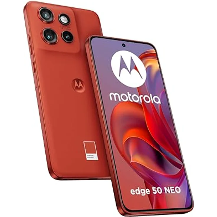 Motorola edge 50 neo (8/256GB, Kamera Sony LYTIA™ 700C 50+13+10MP Selfie 32MP, Display 6.36" POLED 120Hz, IP68, MediaTek MTK 24M, Akku 4310mAh, Ladung 68W, Android 14), PANTONE Poinciana – Bild 1