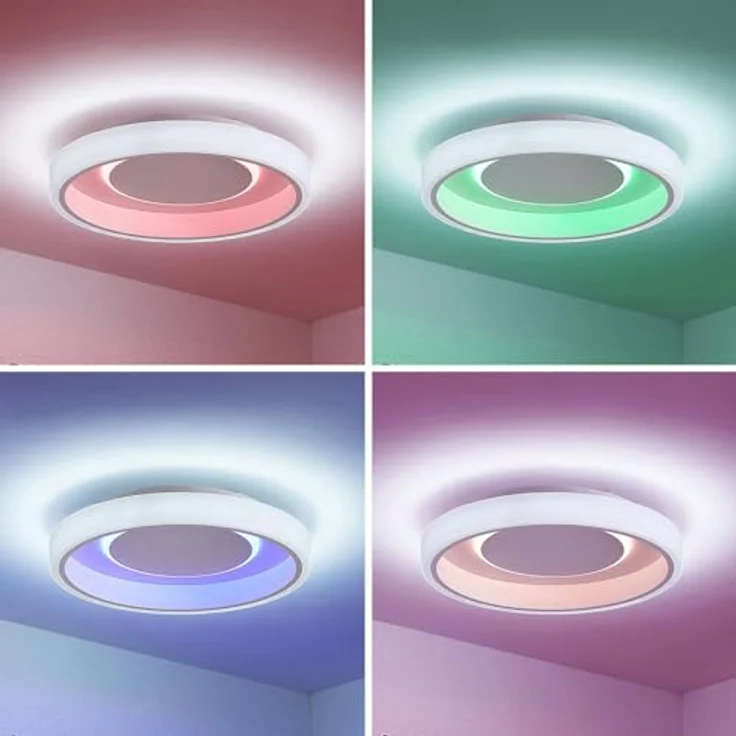 Lindby LED Deckenleuchte 'Wikani' dimmbar mit Leselampe in Weiß aus Metall - LED-Deckenlampe für Wohnzimmer, inkl. Dimmer und Fernbedienung – Bild 5