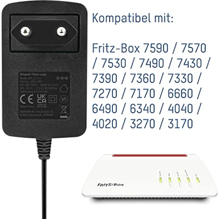 ANSMANN 12V Router Netzteil APS 12-2.5 kompatibel mit Fritz-Box 7590-3170 Fritz Kabel Netzteil 12v DC 5530 Fritzbox schwarz - Kompatibel mit jedem gängigen AVM Fritz Box Router – Bild 2