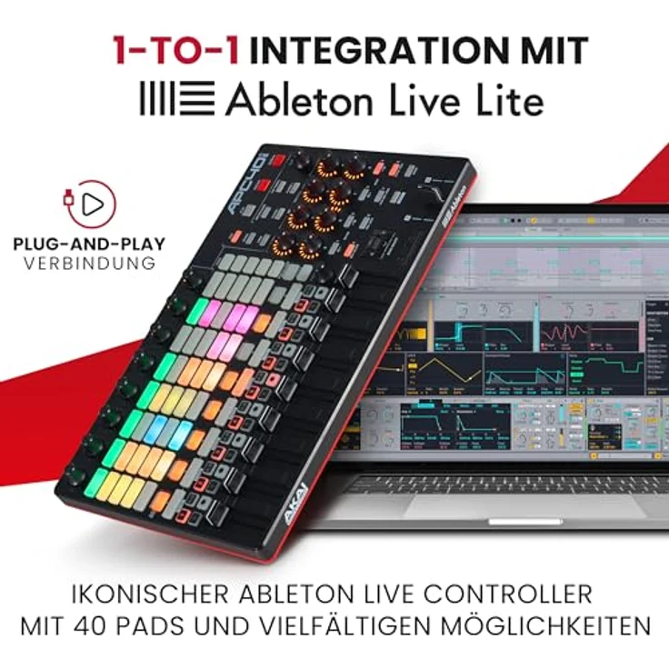 AKAI Professional APC40 MKII - USB Powered Ableton Live Performance Controller mit 5x8 Clip Launch Matrix, Fadern, Reglern, Crossfader und Software – Bild 4