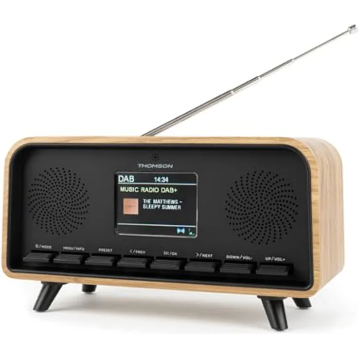Thomson RT850DABBT, Radiowecker Bluetooth 5.3 mit DAB, 50 Speicherplätzen, Doppelalarm und USB (MP3)-Spieler