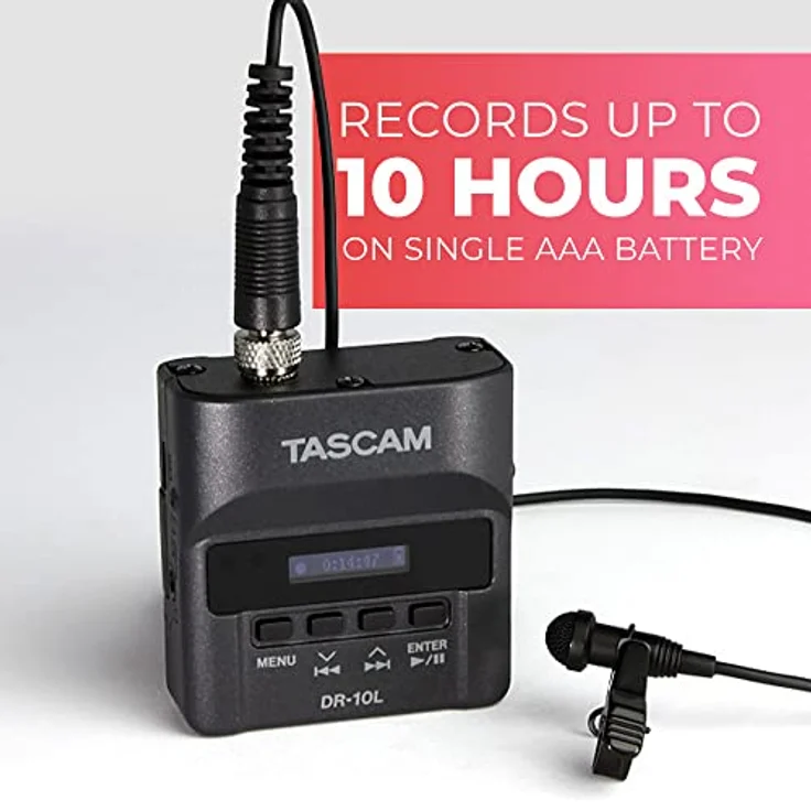 Tascam DR-10L Diktiergerät, mit Flash-Speicherkarte, schwarz (10 Stunden Aufnahme: High Quality (HQ), Low Quality (LQ), Super High Quality (SHQ), PCM, WAV, 88 dB, 20-22000 Hz, USB) - Preisvergleich – Bild 4