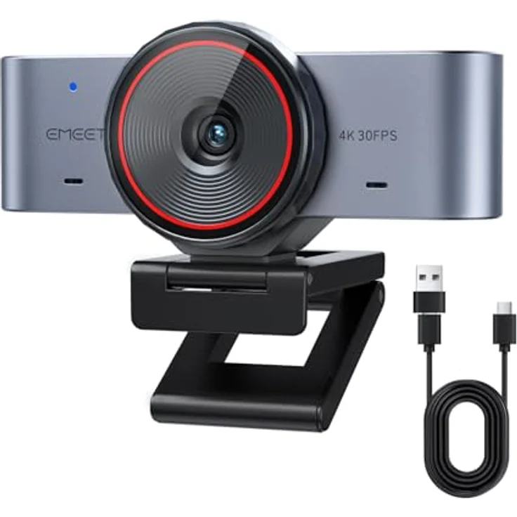 EMEET C960 Ultra Webcam 4K, USB Webkamera für Mac mit 1/1,5" Sensor, schneller Autofokus und integrierter Datenschutzabdeckung – Bild 1