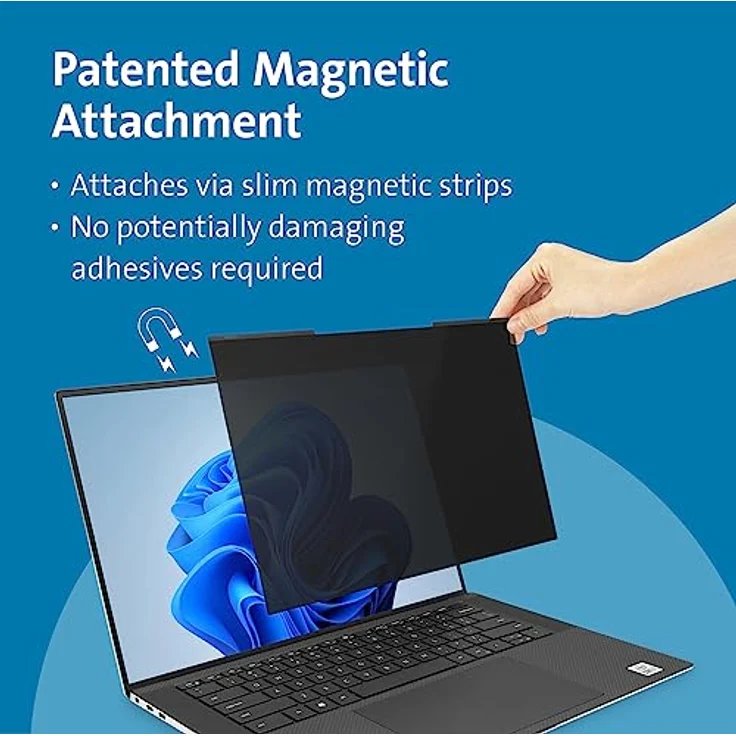 Kensington Magnetische Blickschutzfolie - MagPro 15,6 Zoll 16:10 Displayschutzfolie für mehr Privatsphäre, mit Blaulichtfilter, auch für ultradünne Laptops (K55255WW) – Bild 2