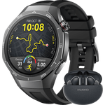 HUAWEI Watch GT5 Pro 46 MM Smartwatch mit FreeBuds 5i, Fluorelastomer-Armband, 140-210 mm, Schwarz