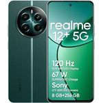 realme 12+ 5G Smartphone 8+256 GB Pioneer Green with NFC, Sony LYT-600 OIS Portrait Camera, Dimensity 7050 5G Chipset, 120Hz AMOLED Display, Rainwater Smart Touch, 67W SUPERVOOC Charge