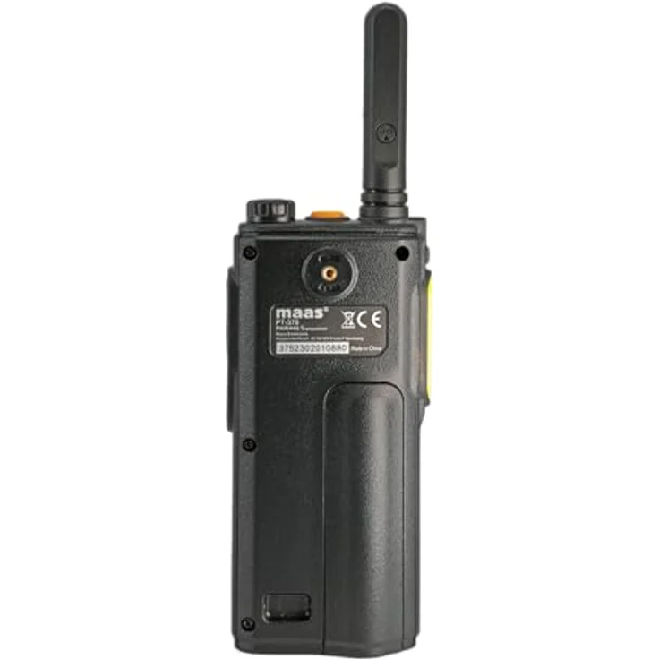 MAAS PT-375 PMR-446 Handfunkgerät, analoges mit 99 Kanälen, inkl. Akku und Standlader, USB-Ladefunktion, schlankes Design, kompatibel zu PMR446 Geräten – Bild 5