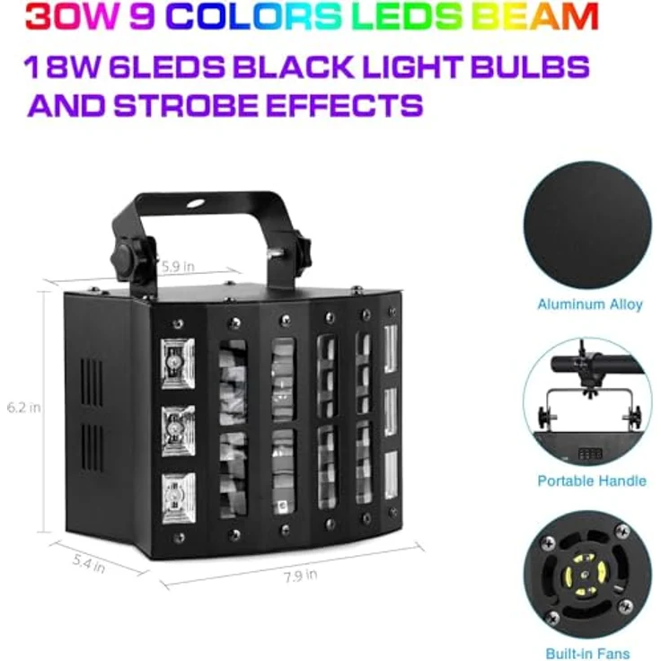 N-Gear DB-42 / 3-1 Derby (LED), Multifunktionaler Scheinwerfer mit RGB-LEDs, Schwarz – Bild 8