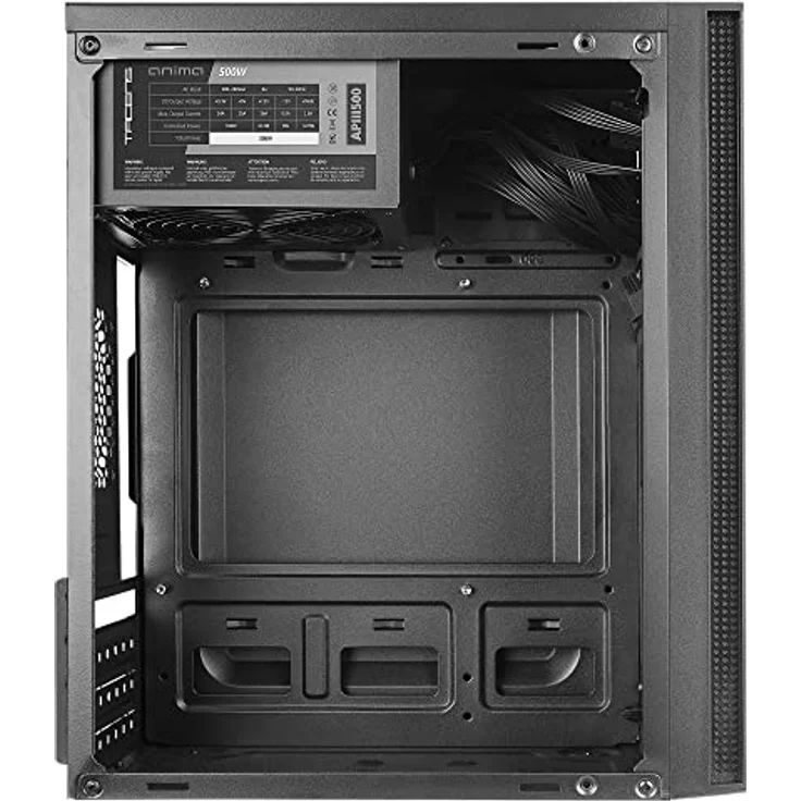 Tacens Anima AC5500, Kompaktes Micro ATX PC Gehäuse, 500W Netzteil, Front-Mesh Kühlung, USB 3.0, Schwarz, Compact – Bild 4