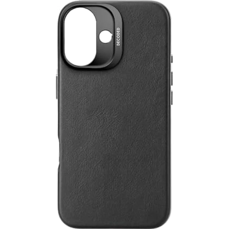 DECODED Lederhülle für iPhone 16, Echt ECCO Leder Hülle, MagSafe-kompatibel, Stoßfest, Schwarz – Bild 2
