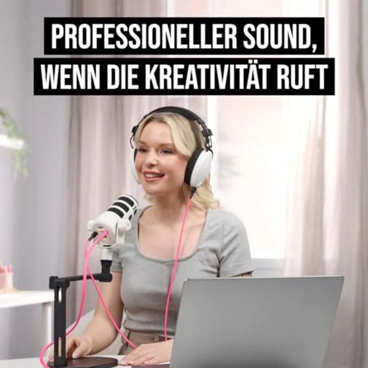 RØDE Mikrofon Podmic USB Weiss (Set), dynamisches Sprechermikrofon mit XLR und USB-C Anschluss – Bild 5