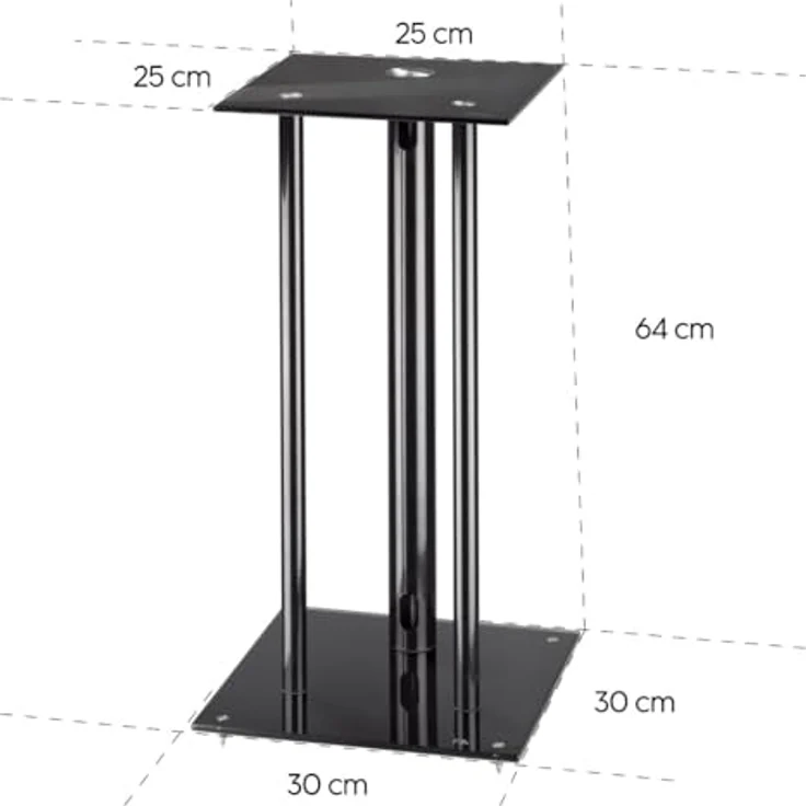 Hama Lautsprecherständer, 2er Set (für schwere Boxen, mit Kabelführung, Schwingungsdämpfer, Boxenständer universal, 64cm Höhe, max. 30kg) schwarz – Bild 4