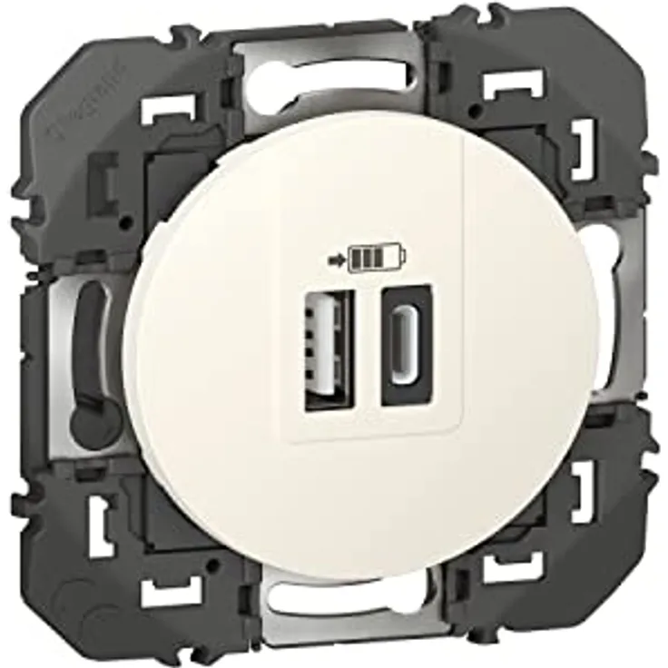 Legrand - Doppel-Ladegerät USB Typ A + Typ C Dooxie 3A weiß – Blisterverpackung