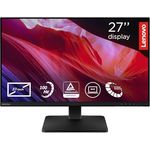 Lenovo L27qe, 27" QHD WLED Monitor mit 2560x1440, 100 Hz, 4ms Reaktionszeit, IPS-Panel, HDMI, DisplayPort, TÜV Eye Comfort, entspiegelt, Raven schwarz