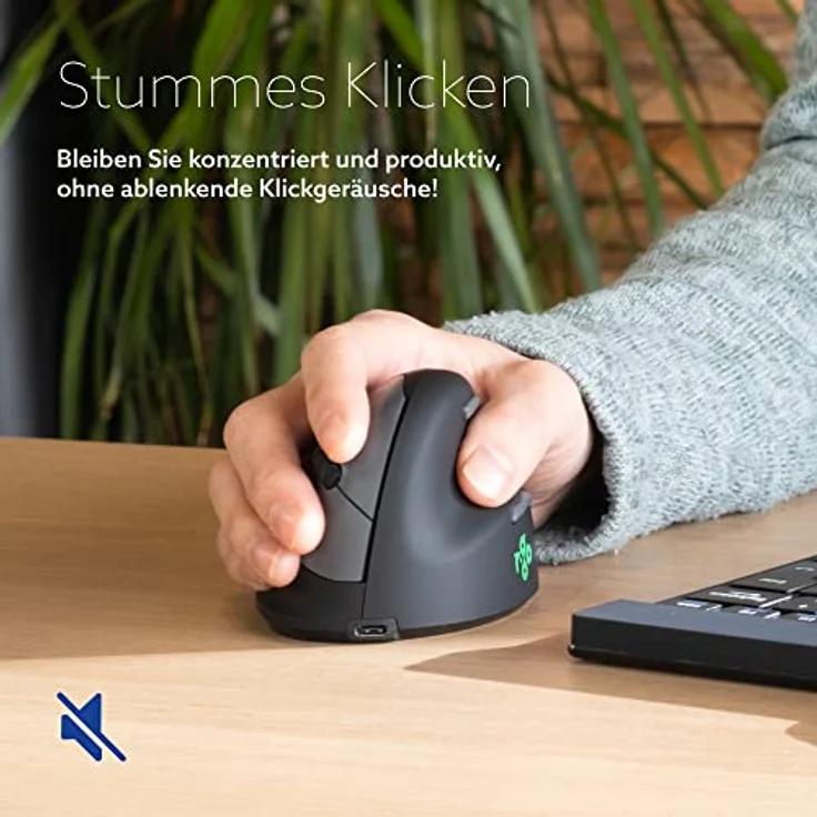 R-Go HE Break Ergonomische Maus, Für kleine hände, Mit Anti-RSI-Software, Silent Mäuse, Bluetooth 5.0, Vorbeugung Mausarm/Tennisarm, Vertikale Ergo Maus für Windows/Mac/Linux, 5 Tasten, Schwarz – Bild 4