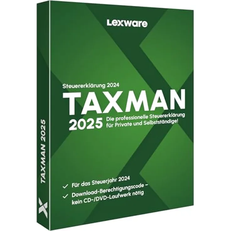 Lexware TAXMAN 2025 (für Steuerjahr 2024) Steuererklärungs-Software für Arbeitnehmer, Rentner u. Pensionäre, Familien, Studenten und im Ausland Beschäftigte