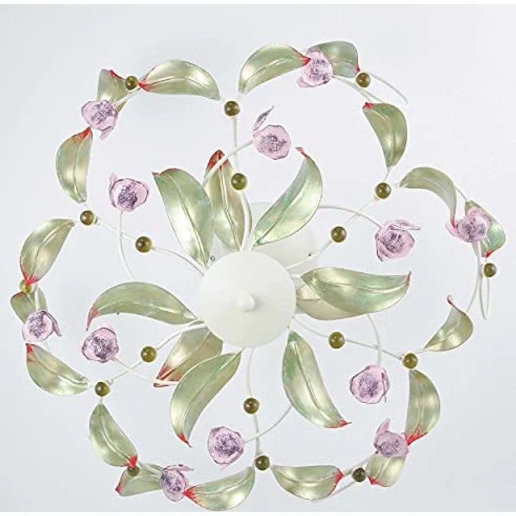 Licht-Erlebnisse Deckenlampe Glas Metall Weiß Rosa Küche Flur Wohnzimmer 3-flmg Floral Deckenleuchte Esstisch ROSE – Bild 4