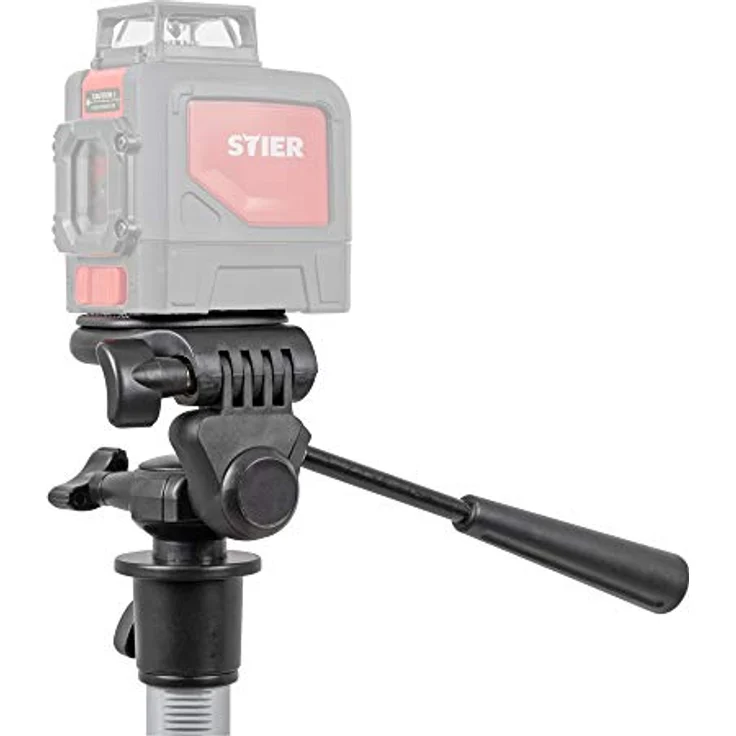 Stier STIER Stativ 250, Aluminium Baustativ mit verstellbarer Höhe von 88 bis 250 cm, für Laser und Nivelliergeräte, inkl. Tragetasche – Bild 4