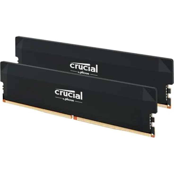 Crucial Pro DDR5 RAM 64GB Kit (2x32GB) 6000MHz CL40, Schwarz - Overclocking Gaming, Intel XMP 3.0 / AMD Expo