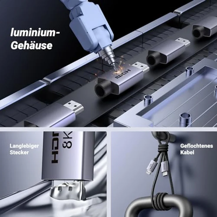 UGREEN HDMI 2.1 Kabel, 8K@60Hz & 4K@240Hz, 48Gbps, 8M, Ultra High Speed, eARC, Dolby Atmos – Bild 5