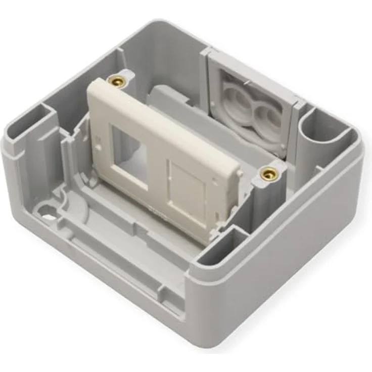 Telegärtner Netzwerkdose Aufputz CAT 5e/6/6a, IP44 Anschlussdose mit bruchsicherem grauem Gehäuse für bis zu zwei Datenanschlüsse – Bild 7