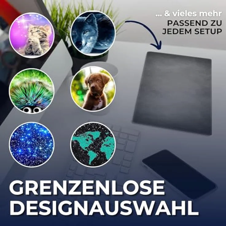 Silent Monsters Gaming und Office Mauspad 24 x 20 cm, Mousepad Design: schwarz – Bild 5
