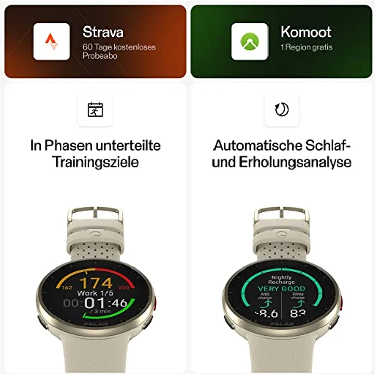 Polar Pacer Pro (45 mm, Kunststoff, S, M/L), Sportuhr + Smartwatch in Schwarz – Bild 5