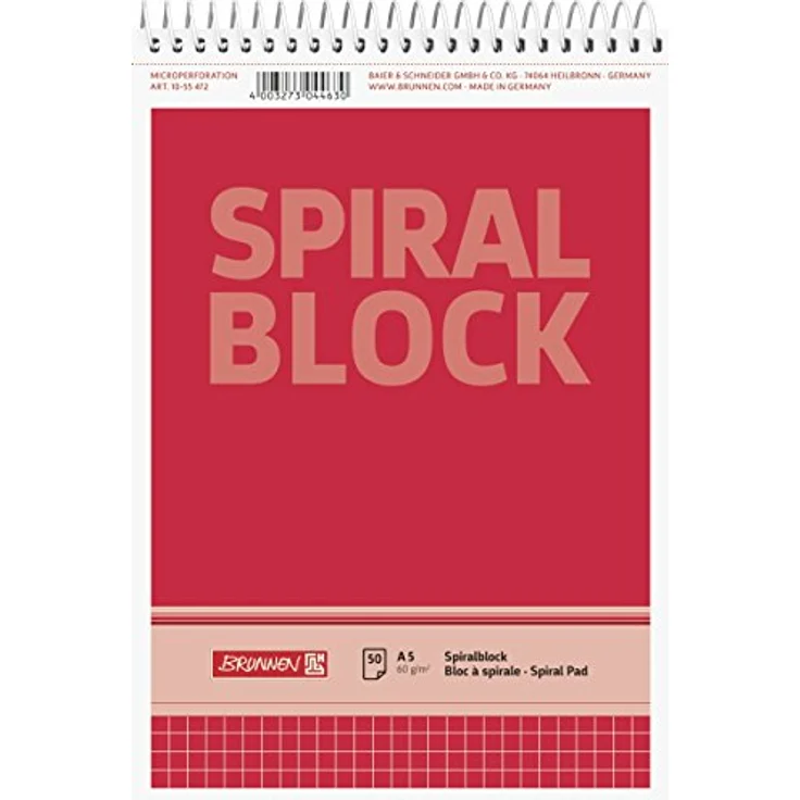 BRUNNEN Spiralnotizblock DIN A5 kariert, 80 Blatt – Bild 1