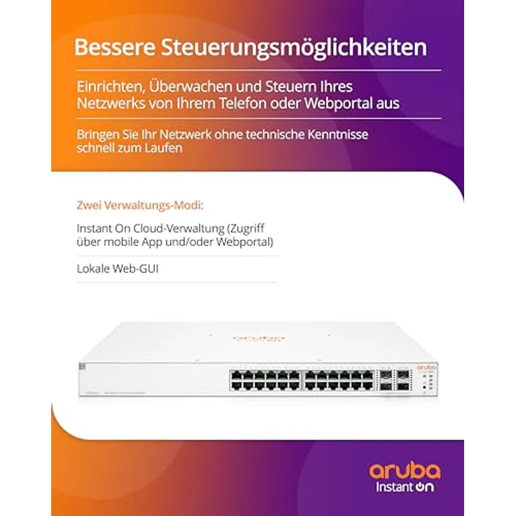 Aruba HPE Aruba IOn 1930 24G 4SFP+ 370W Sw (24 Ports), Netzwerk Switch, Weiss - Preisvergleich – Bild 3
