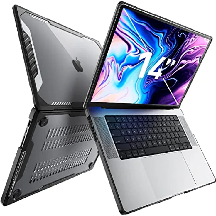 SUPCASE Unicorn Beetle Series Hülle für MacBook Pro 14 Zoll (2021) A2442 M1 Pro / M1 Max, Bumper Case Stoßfest Schutzhülle Protective Hartschale Cover für MacBook Pro 14‘’ mit Touch ID (Black)