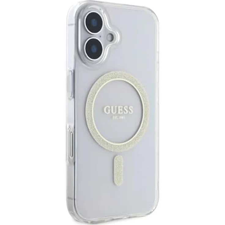 CG MOBILE Guess IML Glitter Circle, MagSafe kompatible Hülle für iPhone 16 Plus, transparent, TPU/PC Hartschale – Bild 4