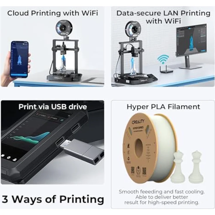 Creality 3D-Drucker Ender 3 V3 KE, 4,3-Zoll-Farb-Touchscreen, CR-Touch Auto Levelling Sensor – Bild 7