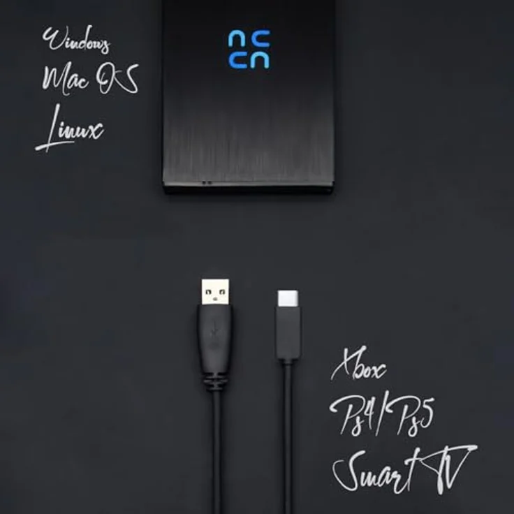 HURRICANE GD25612C Externe Festplatte 500GB 2,5' USB-C, robust und kompatibel mit Windows, Mac und Linux – Bild 2