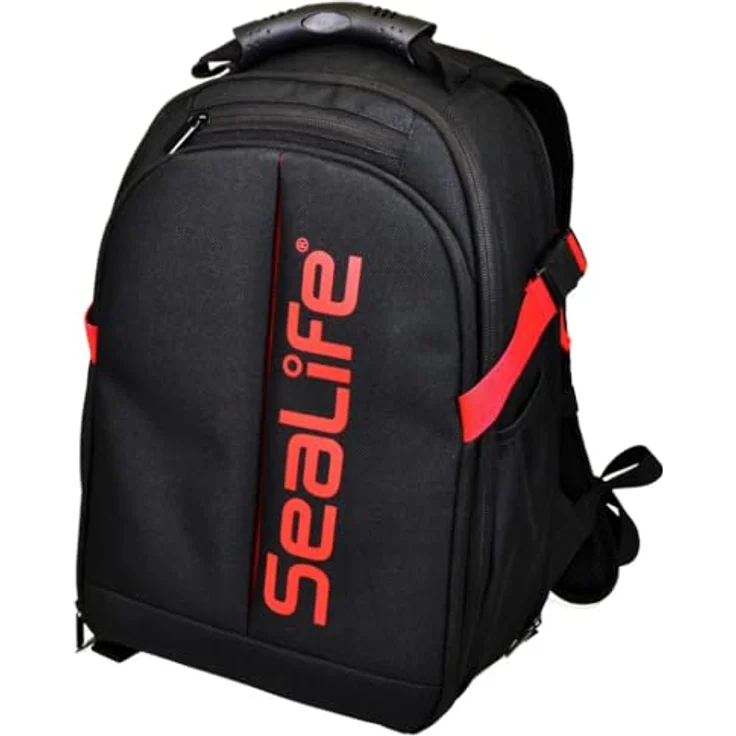 Sealife Photo Pro Rucksack (SL940), Kameratasche aus strapazierfähigem ballistischem Nylon mit gepolstertem Kamerafach und Zubehörfächern, schwarz – Bild 3